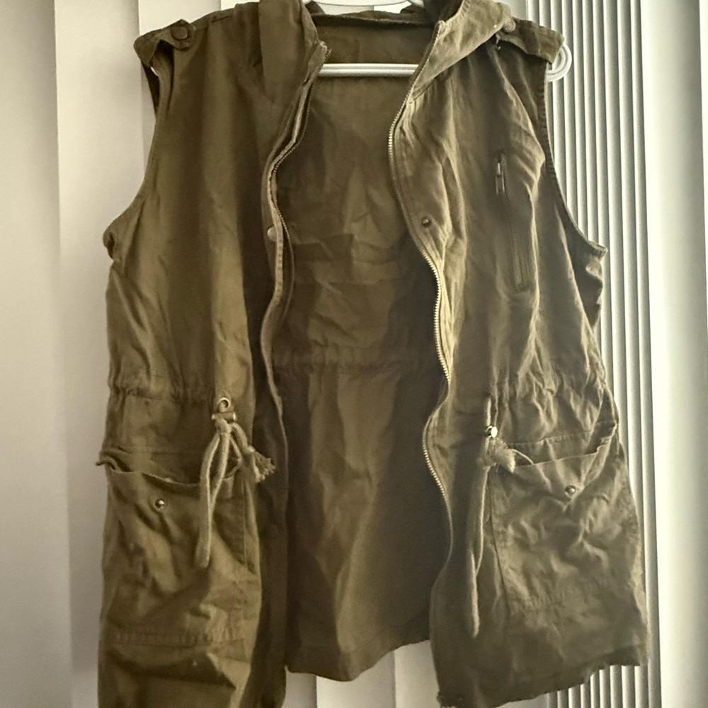Olive Green Hooded Vest